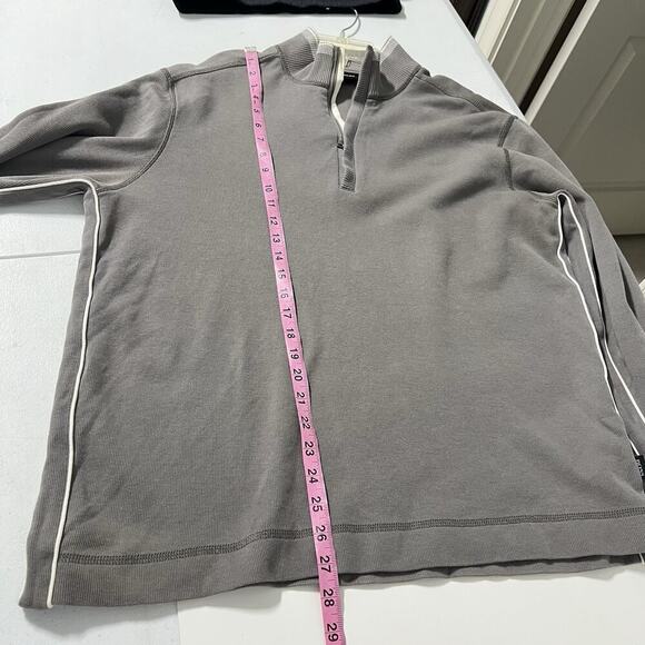 Hugo Boss Sweater Mens XL Brown Pullover Quarter Zip Casual Preppy Knit Cotton - Picture 14 of 15